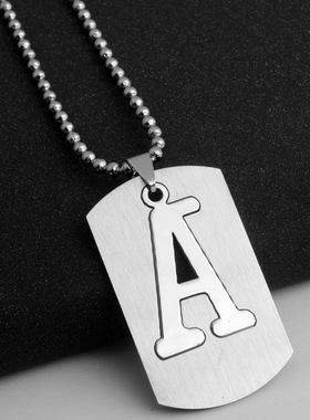 2023 Stainless Steel Pendant For Men Initials Necklace 26