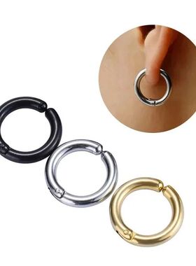 1 Pair Non-Piercing Fake Hoop Earrings For Women Men