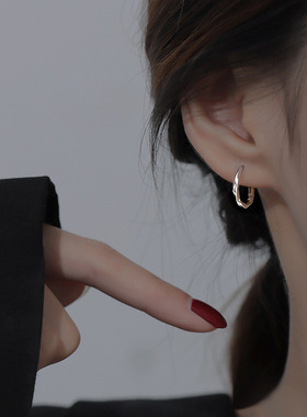 Popular 925 Sterling Silver Round Stud Earrings Shiny