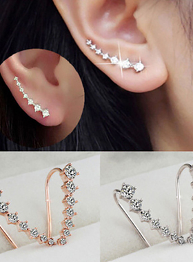 Long Dipper Ear Hook Clip on Earrings for Women Four-Prong