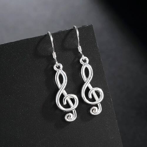 Hot Sterling Silver Romantic music notation drop Earrings