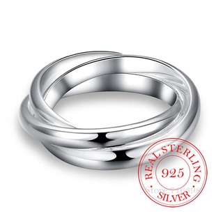 925 Sterling Silver Jewelry Three Circles Couple's Wedding
