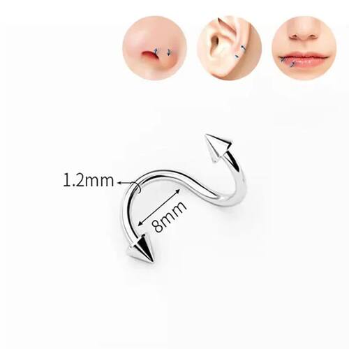 Stainless Steel Nose Ring Piercing Horseshoe Spike Septum