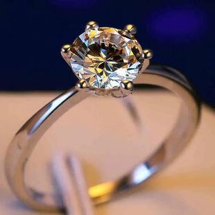 Korean Style Female Small Moissanite Ring Fashion Silver
