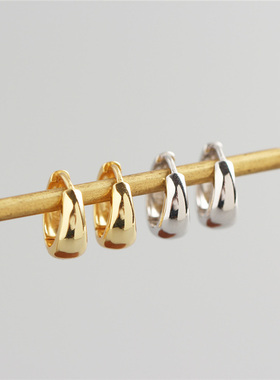 2023 Classic Smooth Simple Circle Metal Hoop Earrings For