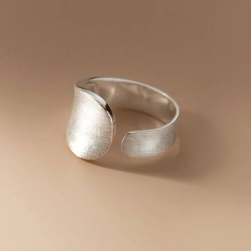 Sterling Silver Matte Finish Geometry Adjustable Rings For