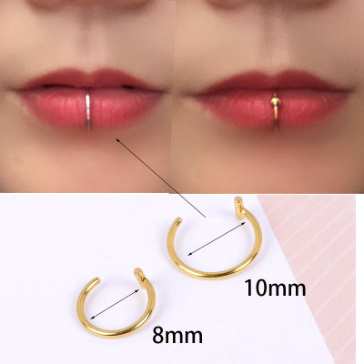 2Pcs Surgical Steel Fake Nose Ring Nose Wrap Cuffs Fake
