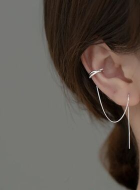 1Pcs Silver Plated Ear Cuff Earrings Non-Piercing Zircon