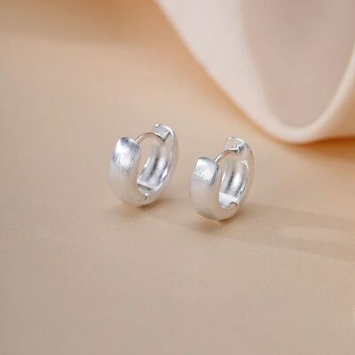 Sterling Silver Minimalist Round Earrings for Women Hoop