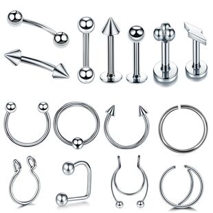 1PC Steel Hinged Segment Nose Rings Horseshoe Hoop Women