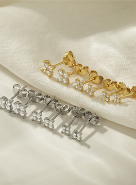 2023 Real Sterling Silver Earrings For Women Petal Crystal