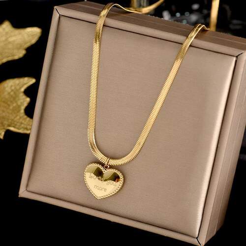 316l Stainless Steel Double Layer Necklace Love Necklace Fem