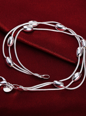 925 sterling silver elegant Snake chain beads Bracelets for