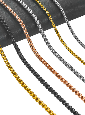 Fashion 2-5mm Mens Box Chain Stainless Steel Necklace For