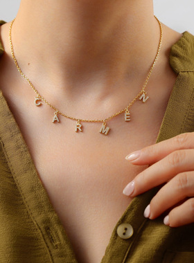 Custom Personalized Name Necklace for Women, Initial Letter