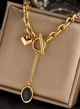 Fashion Hollow Heart Charm Clavicle Chain Necklace For