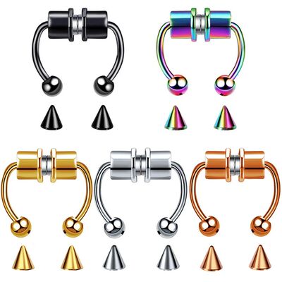 Women Fake Piercing Nose Ring Hoop Septum Piercing Nose