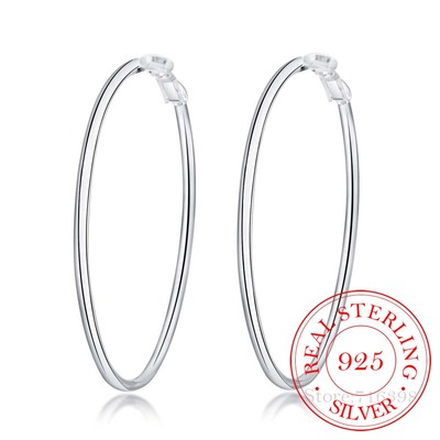 Personality Hyperbole 925 Sterling Silver Simple Smooth