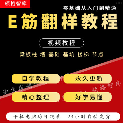 E筋钢筋翻样教程视频全套翻样e筋教程入门精通教学算量实案例操作