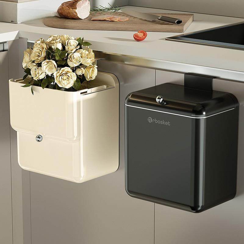 厨房垃圾桶壁挂式家用大容量带盖台面悬挂式厨余专用免弯腰卫生桶
