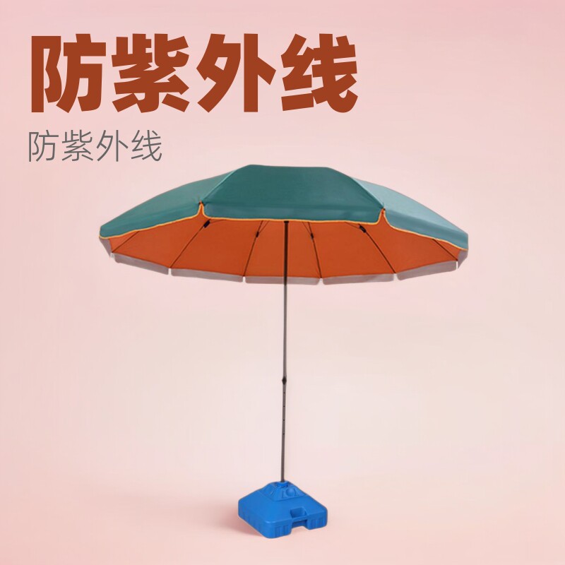 大伞圆伞双层银胶防晒防紫外线防水牛津布庭院伞摆摊伞防生锈印刷
