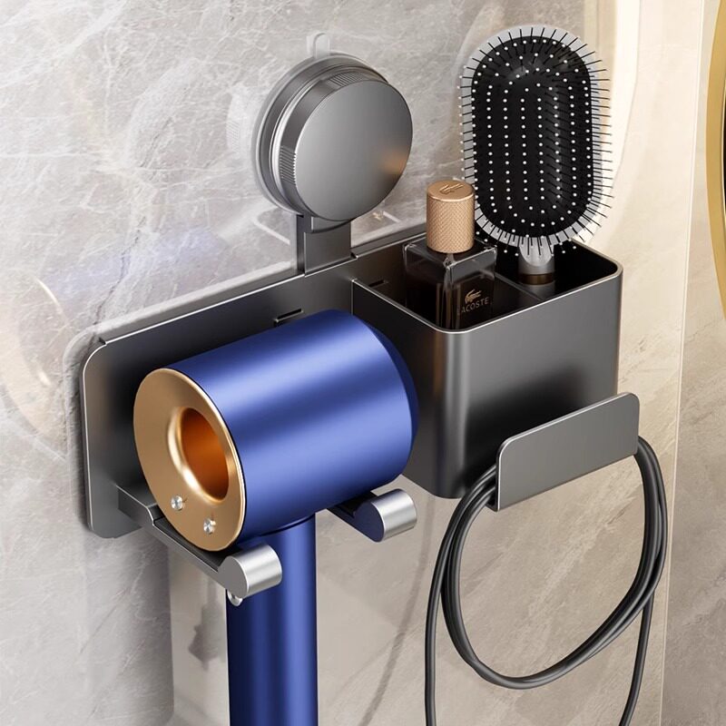 吸盘吹风机置物架免打孔电吹风挂架浴室适用戴森风筒支架收纳架子