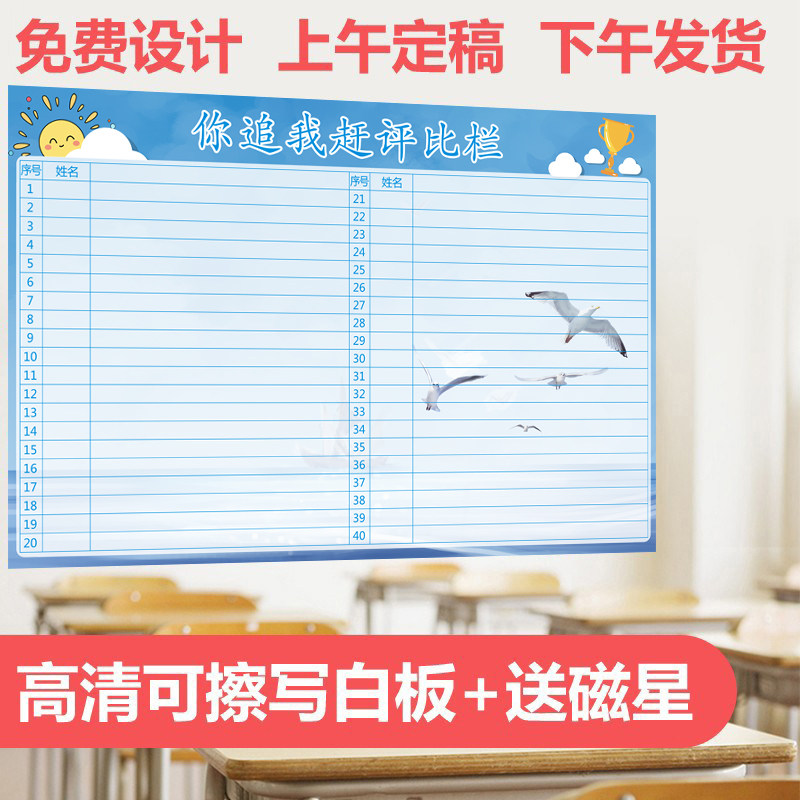 你追我赶评比栏墙幼儿园积分表