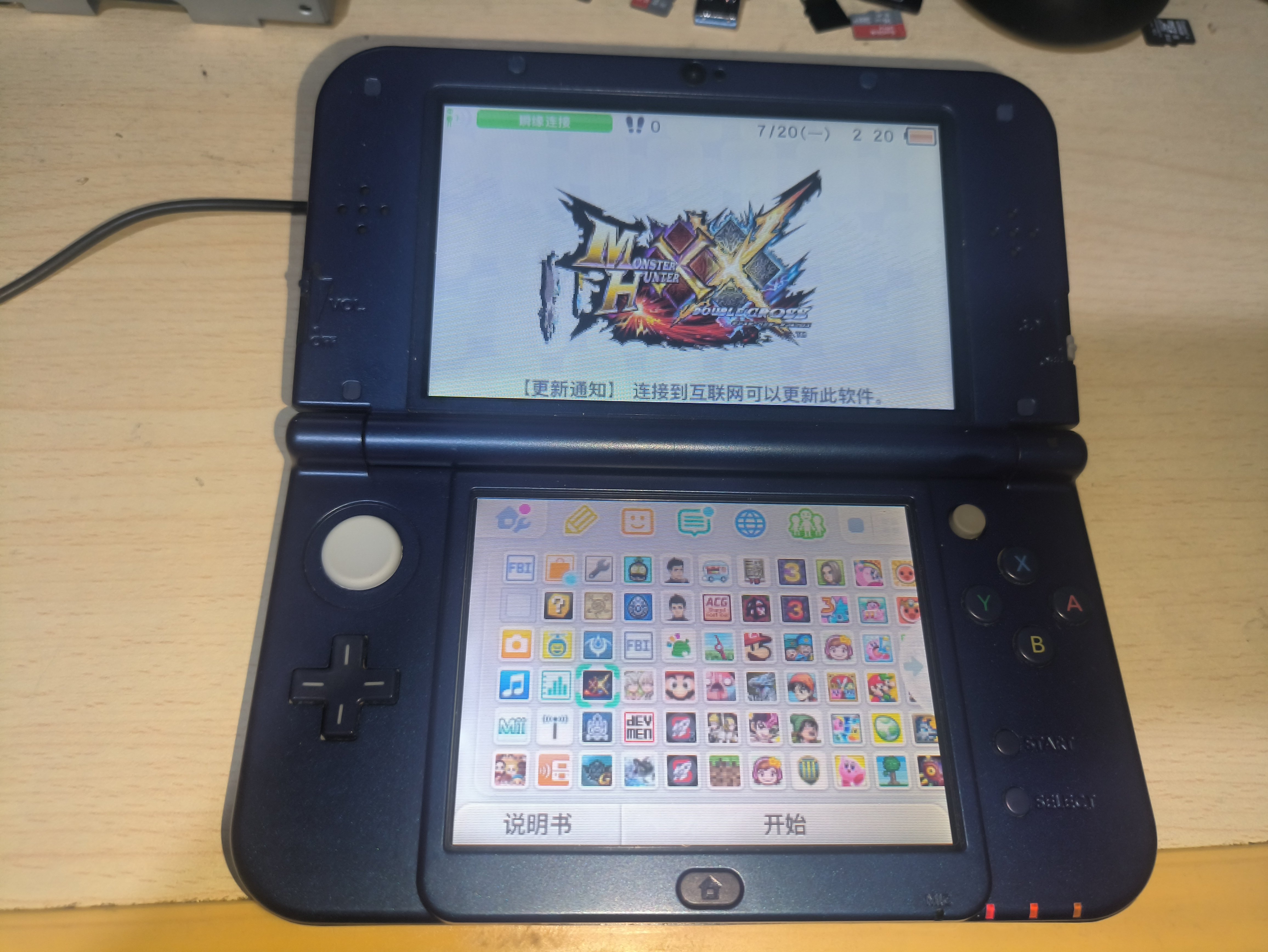 新大三new 3dsll掌上游戏机日版蓝色装满游戏