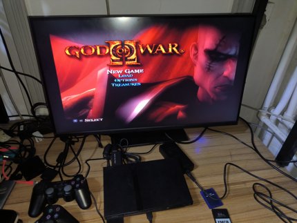 ps2 7万型游戏机双手柄怀旧童年