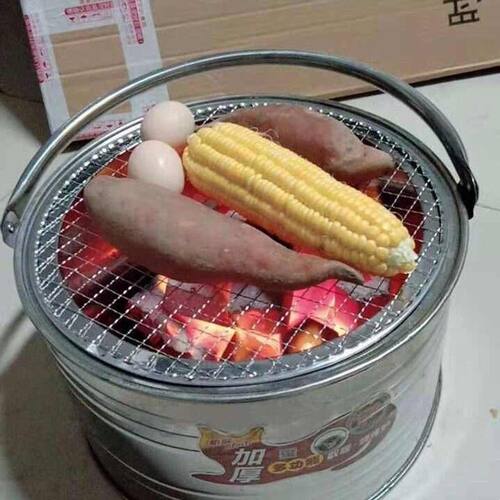不锈钢烤火盆炭盆家用烤火炉子炭火盆取暖农村火盆手提炭炉子室内