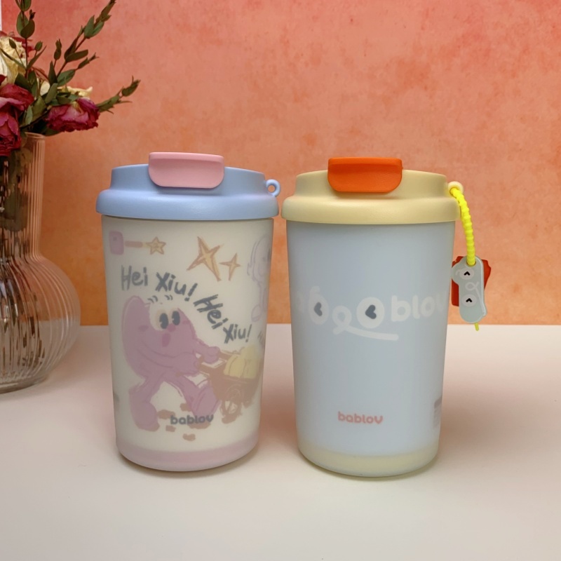 硅胶水杯套bablov保温杯垫370ml咖啡杯防摔防滑防烫透明保护套