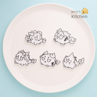 明日方舟龙泡泡卡通饼干模具令年黍夕曲奇糖霜立体印花烘焙模具