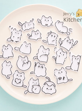 可爱ins猫咪卡通饼干模具小猫猫曲奇翻糖立体按压diy家用烘焙工具