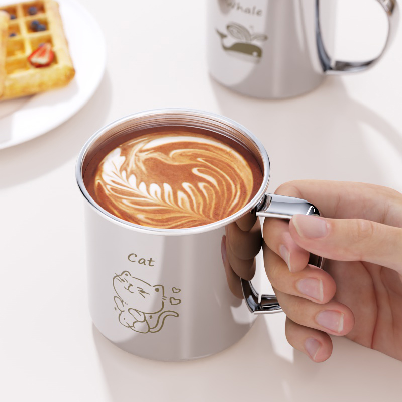 316不锈钢儿童敞口水杯可爱卡通