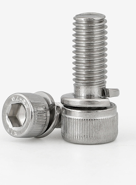 M2M2.5M3M4M5M6 304不锈钢圆柱头内六角弹垫二组合DIN912螺丝钉GG