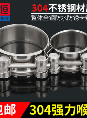 304不锈钢强力卡箍欧式抱箍加厚箍喉箍管卡固定管夹17-139mmGG