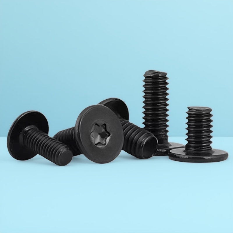 黑色304不锈钢薄梅花扁平头螺丝