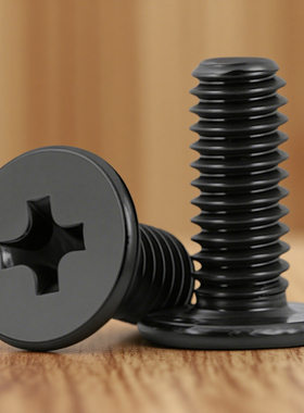 黑色316不锈钢十字扁平头螺丝钉CM薄头电子数码小螺丝M2.5M3M4M6