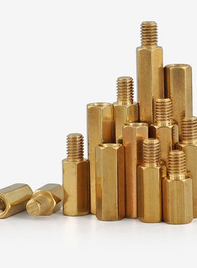 M2M2.5M3M4M5六角铜柱单头隔离柱铜螺柱螺丝*6/7/8/10/12/15+6mm