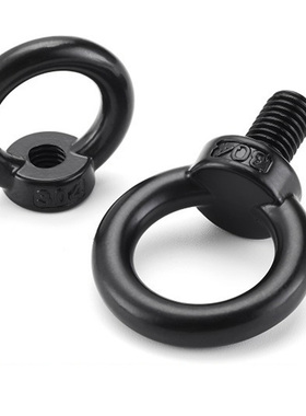 黑色304不锈钢国标吊环螺丝电泳黑环形起重吊环螺母M3M4M5M6M8GG