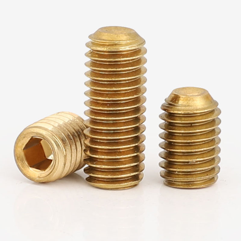 黄铜机米螺丝铜无头凹端紧定顶丝