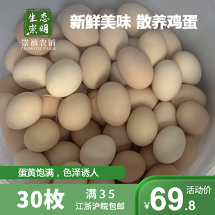 正宗崇明农家散养土鸡蛋家户蛋泡沫纸箱装江浙沪包邮到家