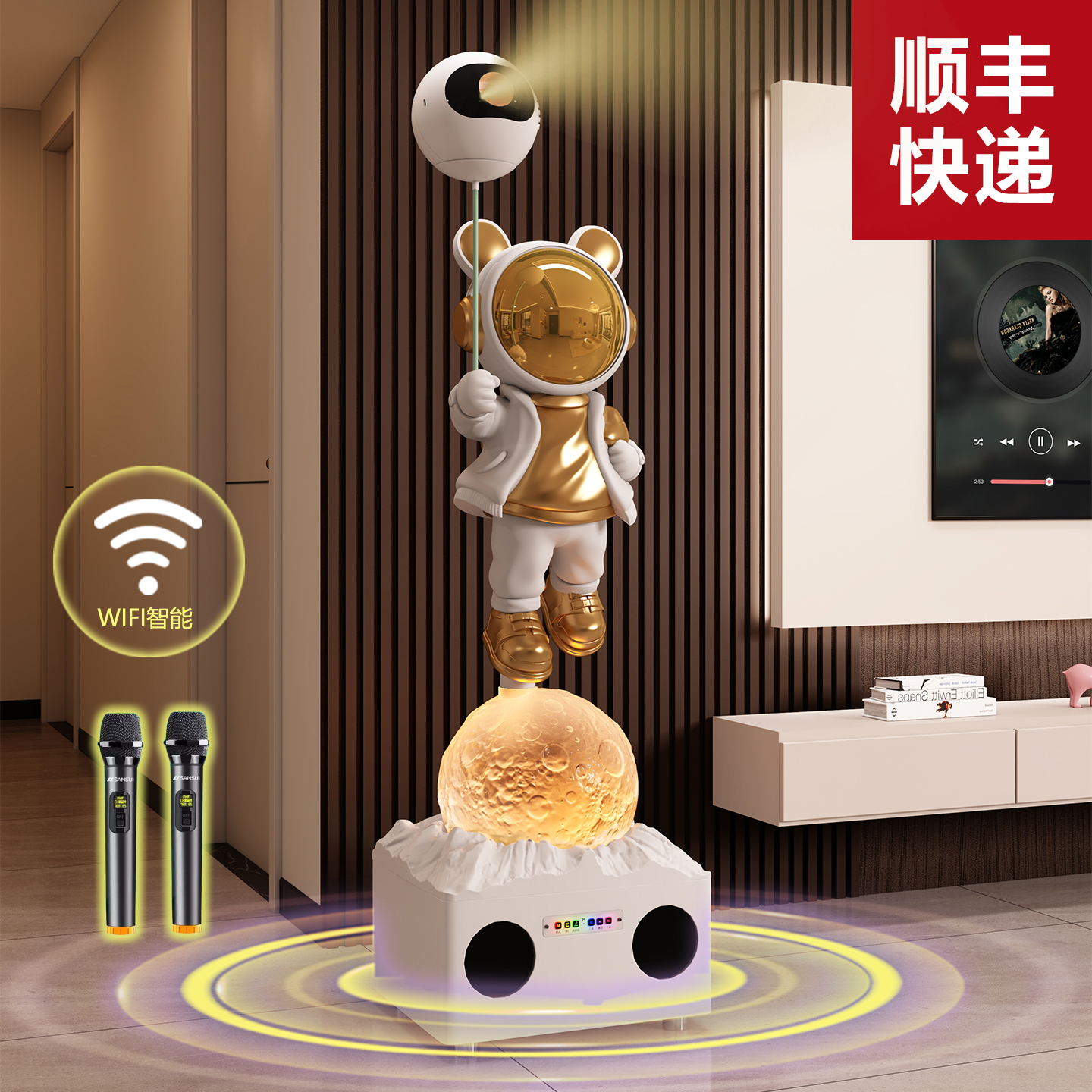 太空人宇航员客厅摆件电视柜旁高端大气上档次家居大型落地礼品