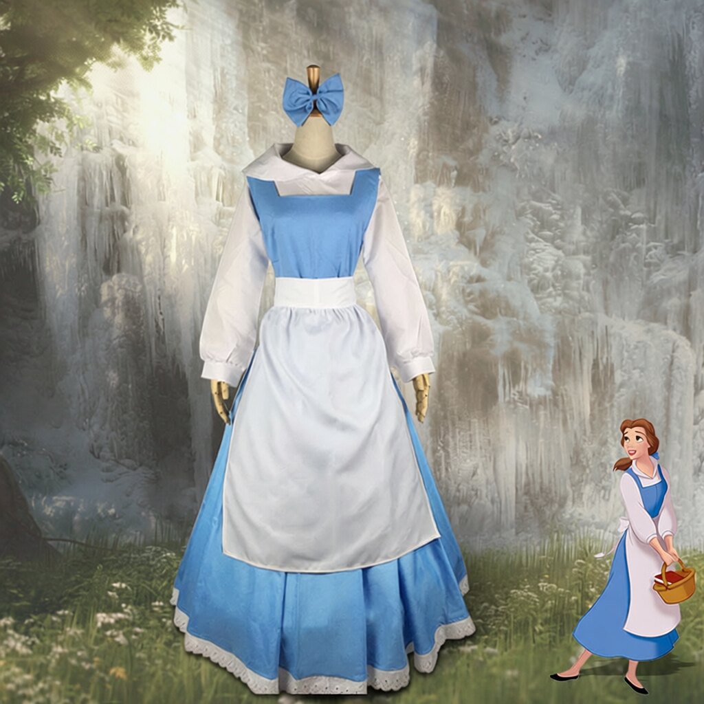 美女与野兽cos服装迪斯呢动漫女仆装cosplay贝尔公主长裙