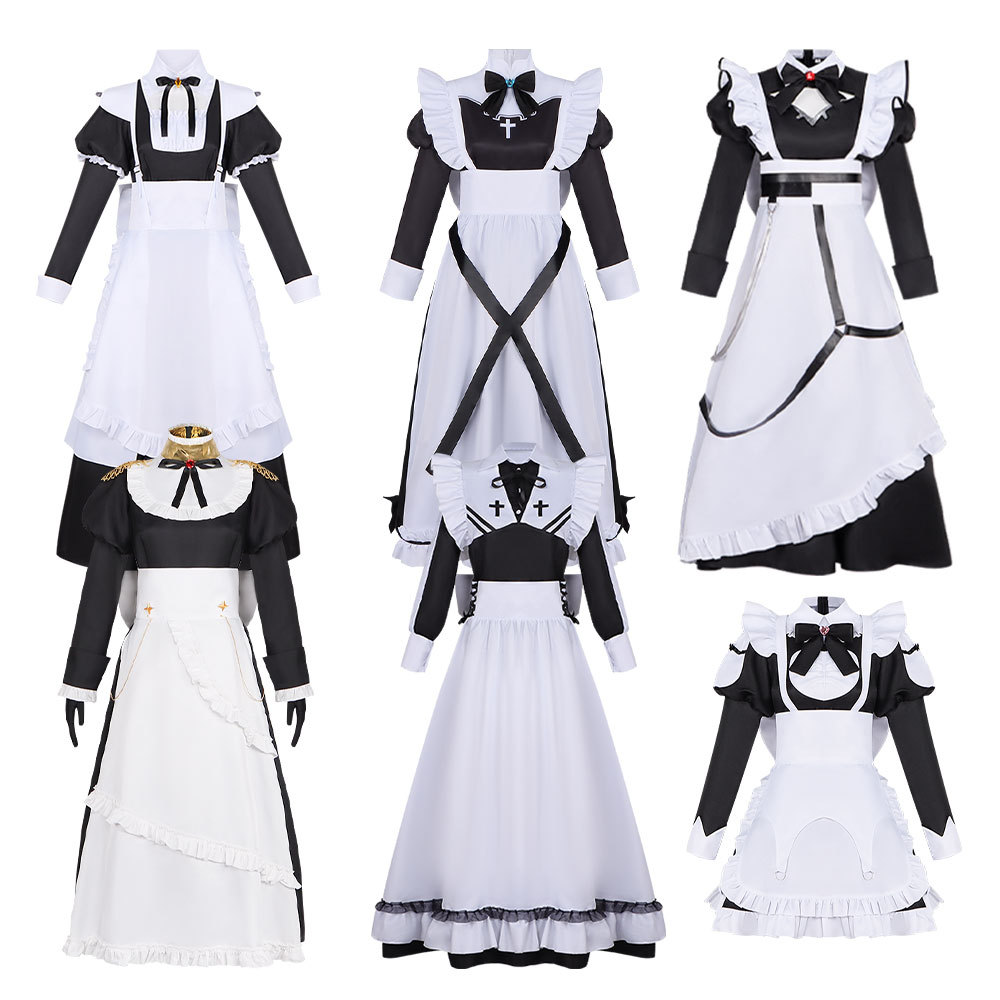 以死亡游戏为生cos服幽鬼女仆青井红野金子洛丽塔长裙cosplay服