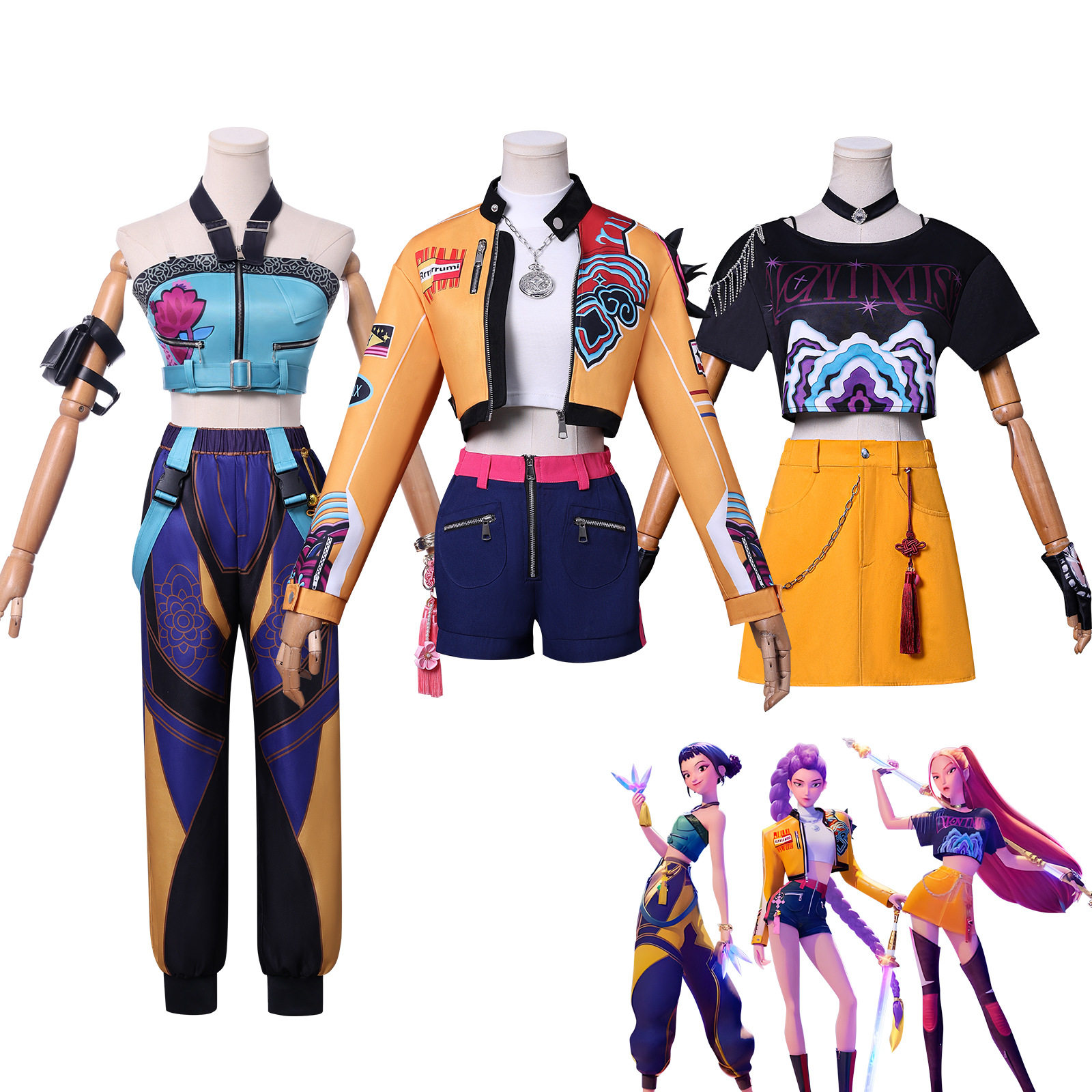新丝璐跨境新款韩流女团K-POP猎魔女团cos服鲁米米拉佐依cosplay