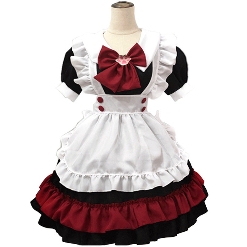 万圣节吸血鬼小恶魔女仆Lolita哥特风黑红女仆cos动漫角色扮演服