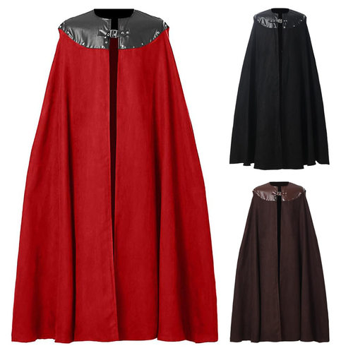 万圣节皮领披风斗篷复古战斗骑士cosplay服装现货中世纪服装