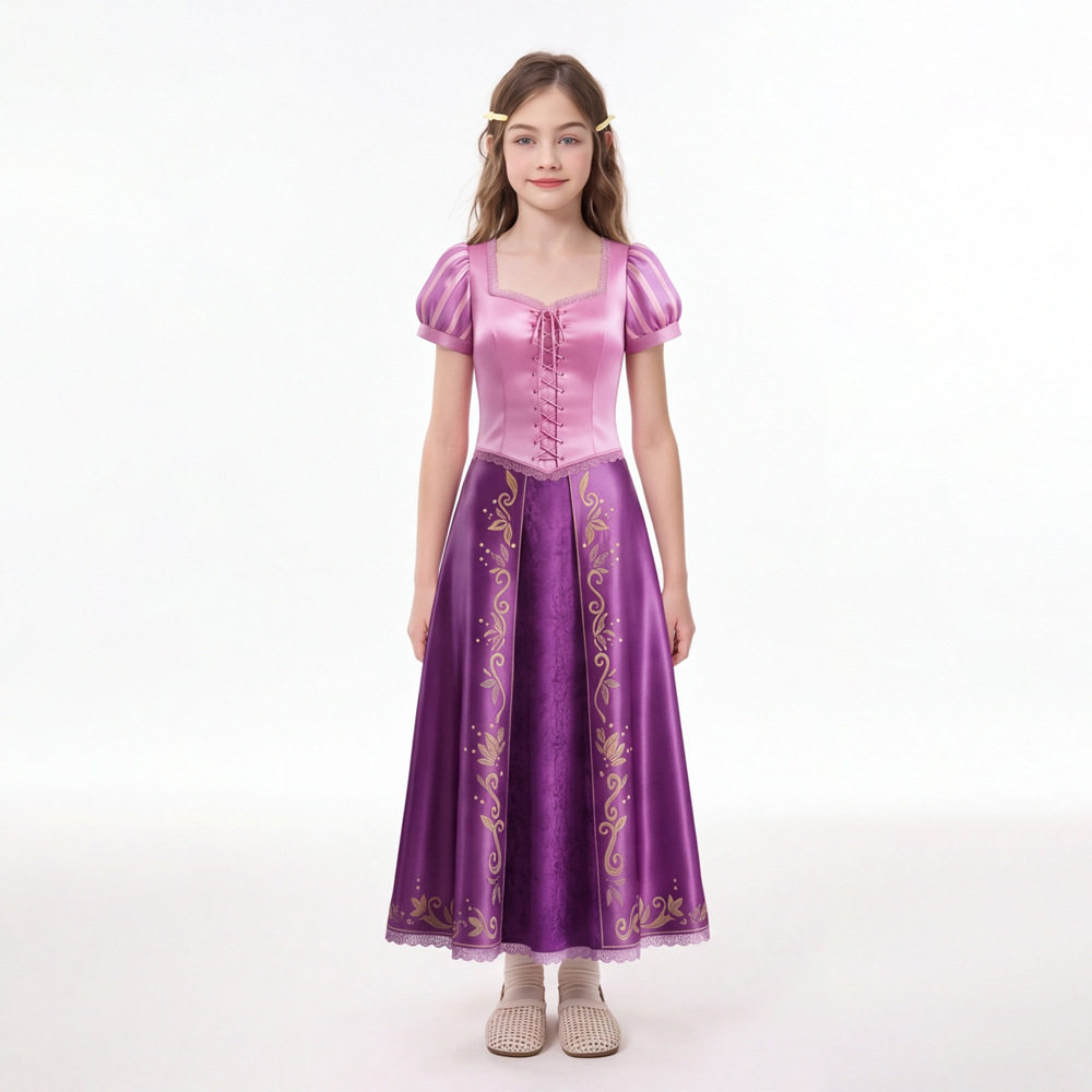 嘉美动漫魔法奇缘长发公主乐佩cosplay服装万圣节长裙表演演出服