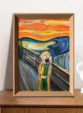 鬼灭之刃善逸呐喊搞笑创意挂画相框摆台房间卧室桌面摆件新装饰画